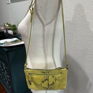 Cole Haan yellow  Snake Print shoulder Bag